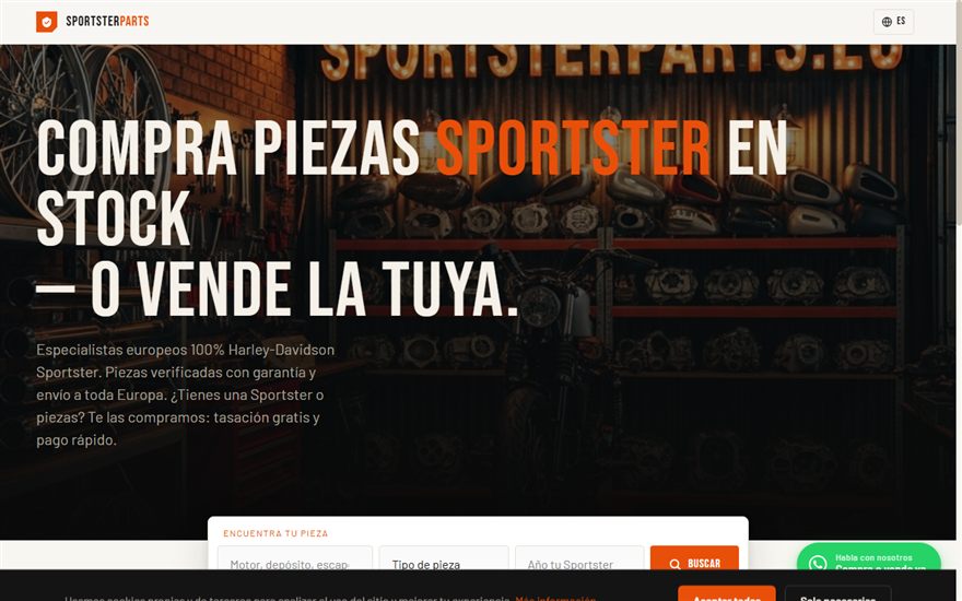 Web de SportsterParts: compra piezas Sportster en stock o vende la tuya